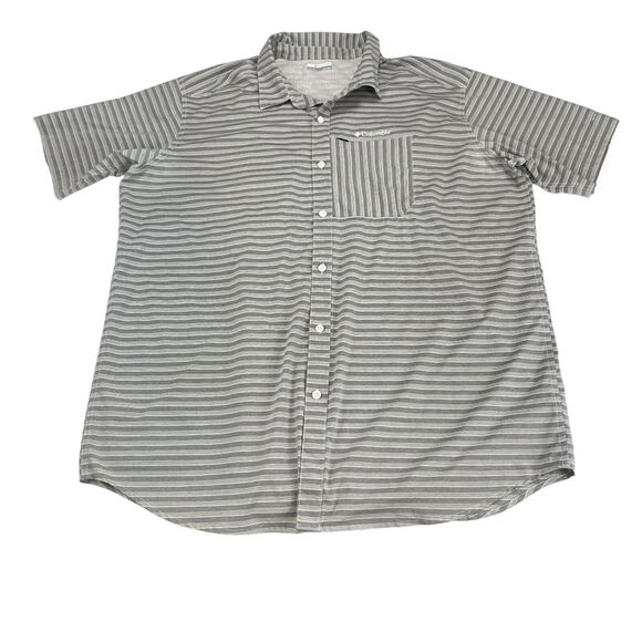 Columbia Shirt MensTall 2X Gray Twisted Creek Omni Shade Collared Button Down - Picture 1 of 14